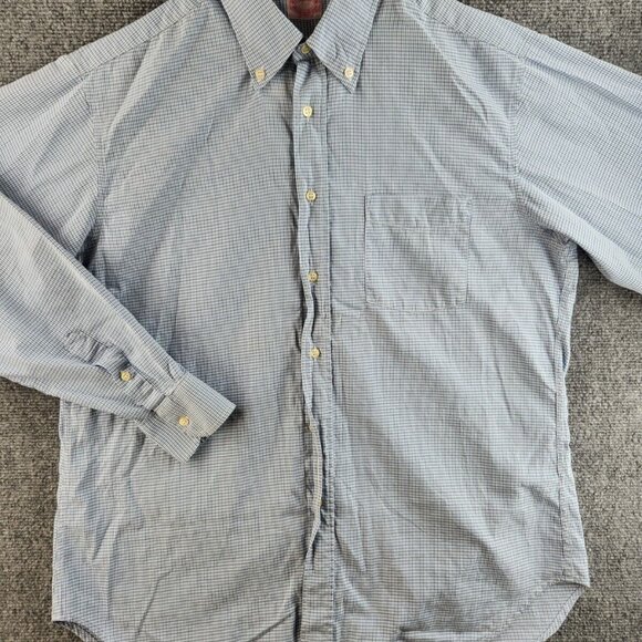 Arthur & Fox Size 42 Blue Green Check Long Sleeve Button Up Shirt Made In France - Picture 3 of 16